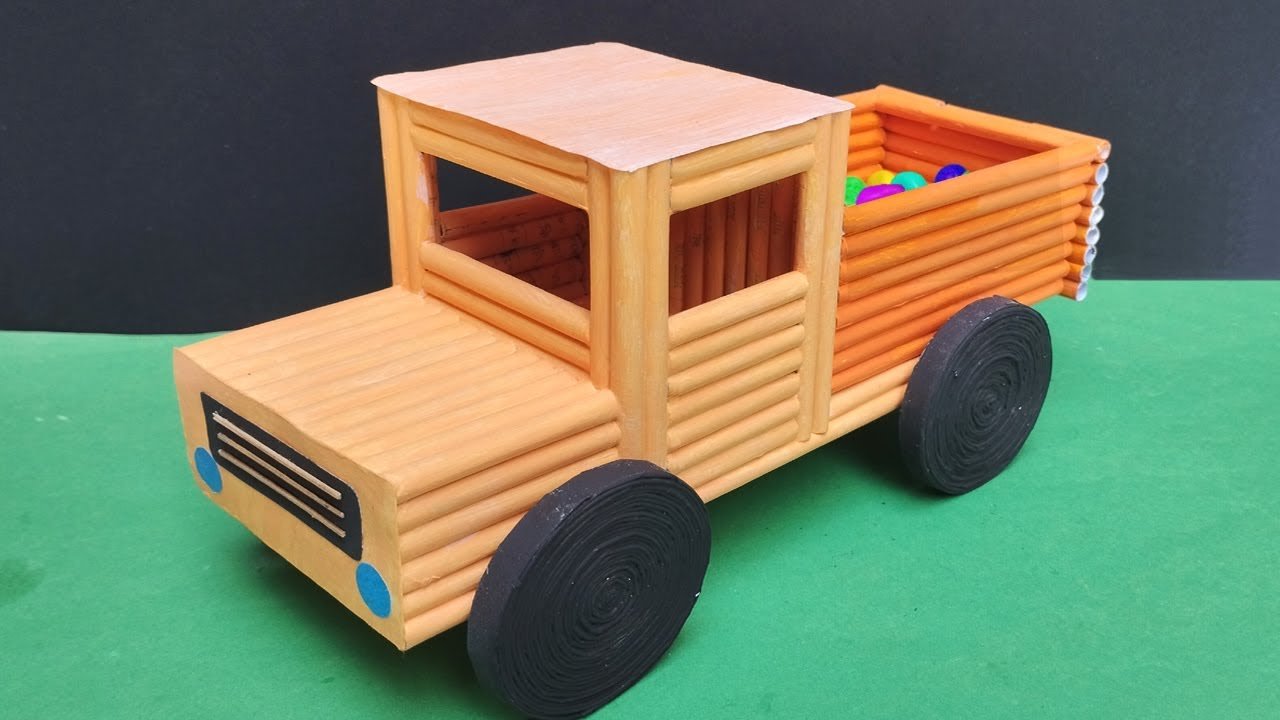 Handmade Cardboard Toy Trucks