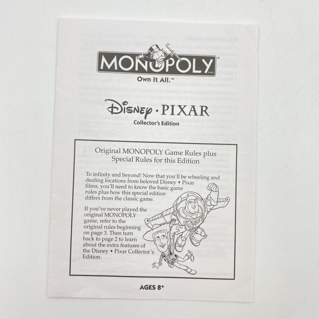 Monopoly Disney Pixar Edition Rules