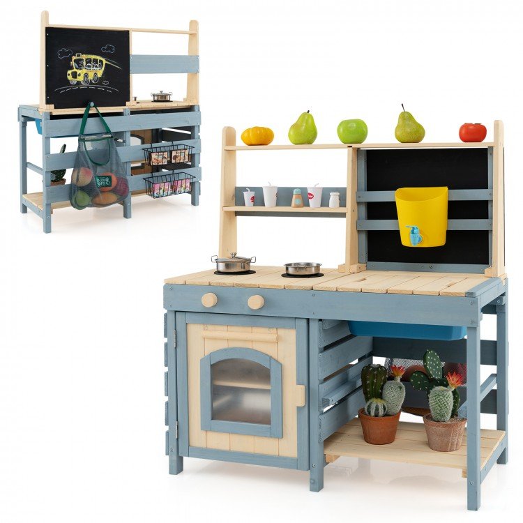 Outdoor Playhouse With Kitchen Set