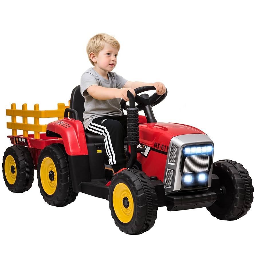 Ride on Toy Tractor With Detachable Trailer