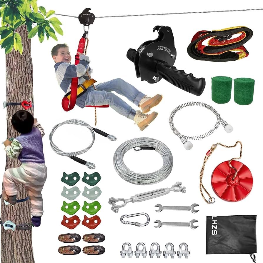 Zip Line Kit for Kids Backyard