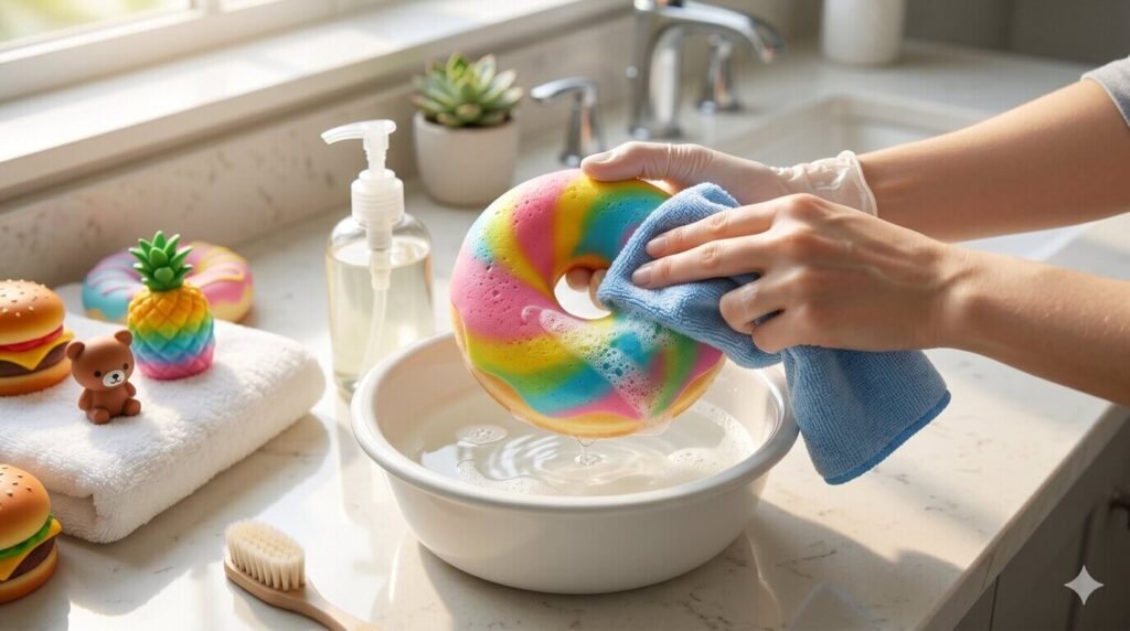 Cleaning Process for a squishy toy