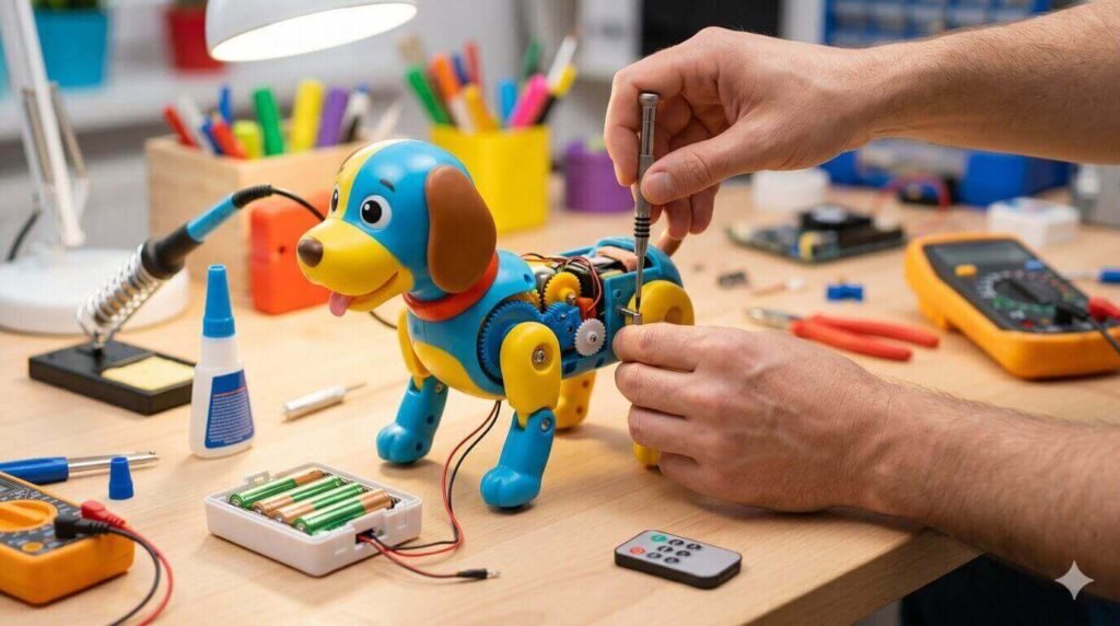 Fixing a walking puppy toy